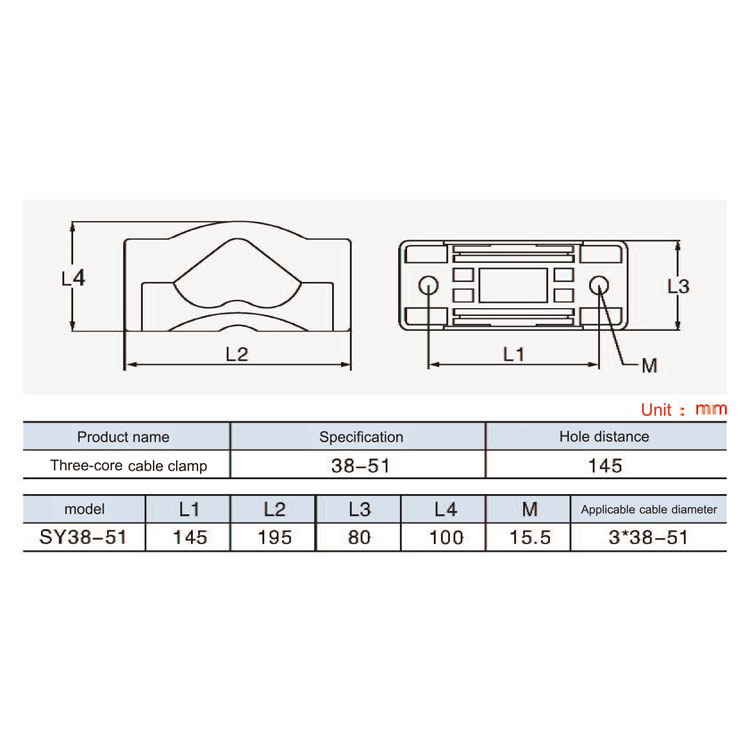 High voltage insulation cable clamp