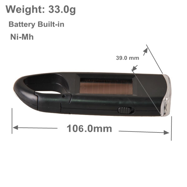 LED充電式太陽光発電懐中電灯キーチェーン