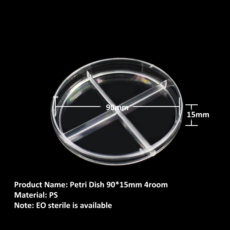 Laboratory Disposable Plastic Sterile 90x15mm Agar Plates 9cm Petri Dish