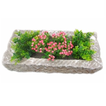 Natural Grey Granite Antique Flower Pot for Gardens