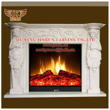 Quyang Jin Kun carving figure marble fireplace