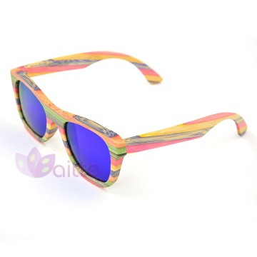 colorful custom wood sunglasses wood and bamboo