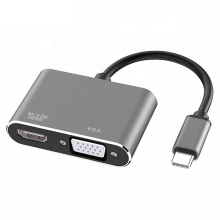 USB C to 4K HDTV + VGA Adapter Converter