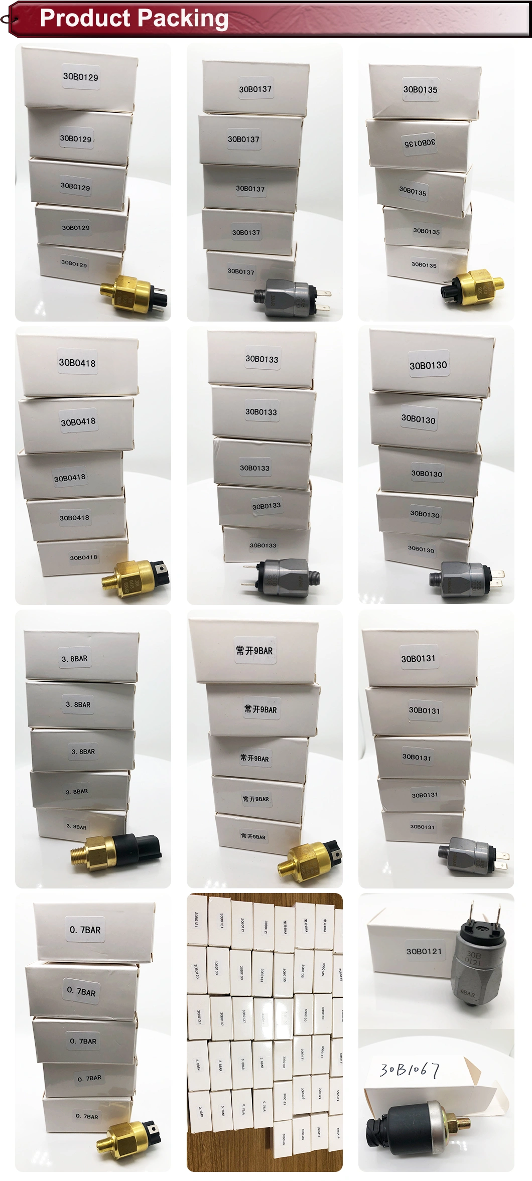 Construction Machinery Parts Grader Spare Parts Pressure Sensor Switch 30b1067