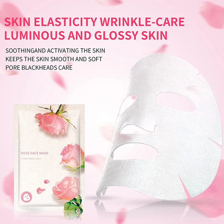 Facial Treatment SPA Smoothing Hydrating Moisturizing Rose Face Sheets Masks Skin Care