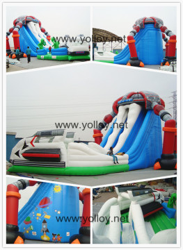 Alien Invasion Large Inflatable Bouncy Slide