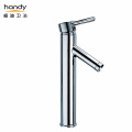 Chromed single-lever high basin taps for bathroom