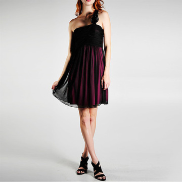 Chic Sheath Column One-shoulder Chiffon Short Homecoming Dress