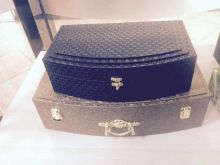 2016 high quality customized factory black leather perfume luxury box