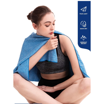 Longzhou Custom Logo Silver Negative Ions Microfiber Gym Towel