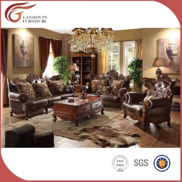 cheap solid wood leather sofas A91