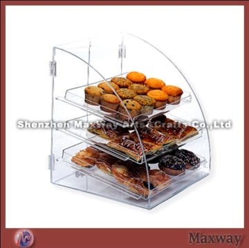 Transparent Cambered Elegant Acrylic/Perspex Bread Display Case