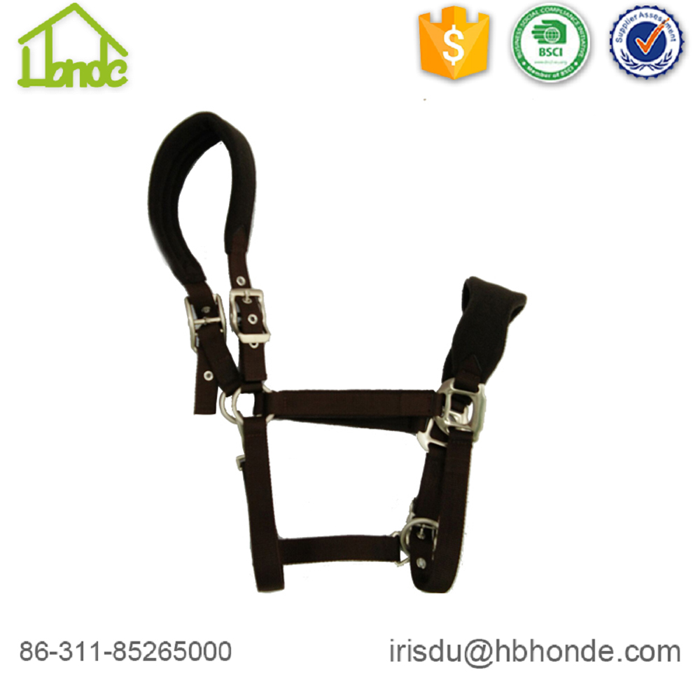 Equestrian Brown Horse Halter with Polar Fleece