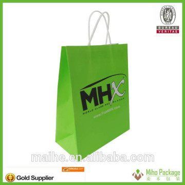 green paper shopping bags