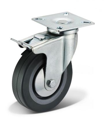 Light industrial casters with lock