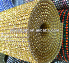 24rows plastic rhinestone mesh trimming