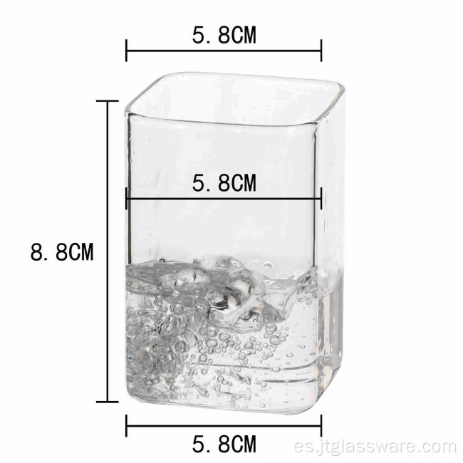 Vaso rectangular de vidrio de pared simple