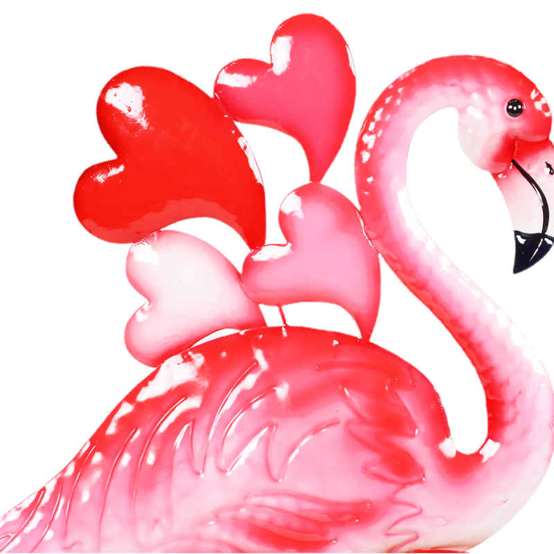 Decoratieve metalen stake flamingo