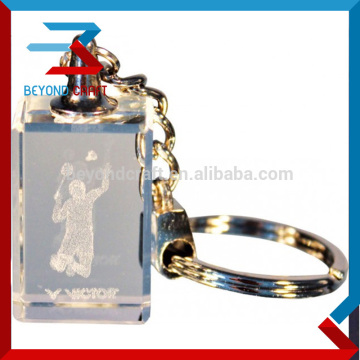 3d laser engraving crystal glass keychain