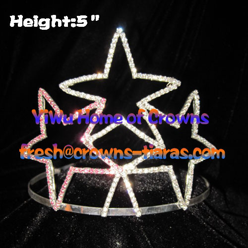 Rhinestone Pageant Crowns In Star Shaped