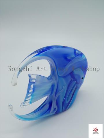 Wonderful Blue Fish Glass Sculpture