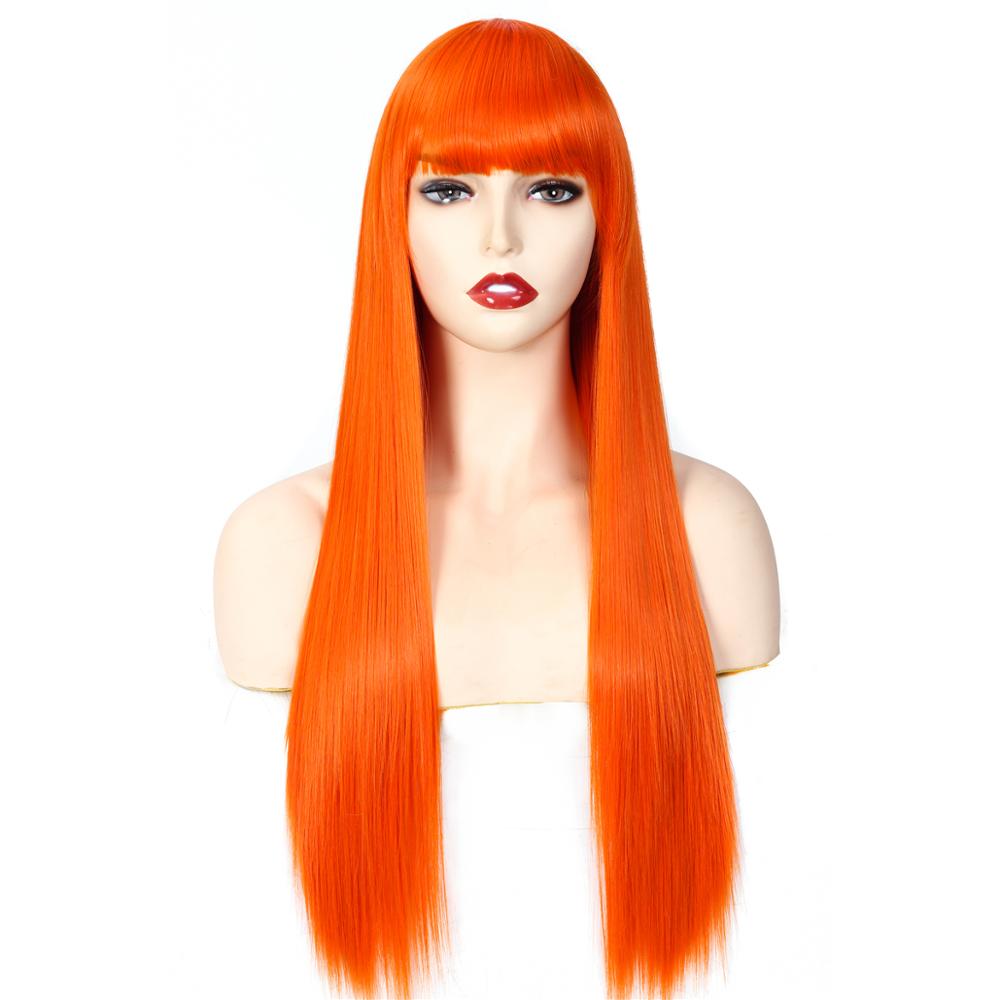 MYZER straight hair cheap artificial wig, synthetic wig supplier, 26-inch artificial wig in various colors (cream color)