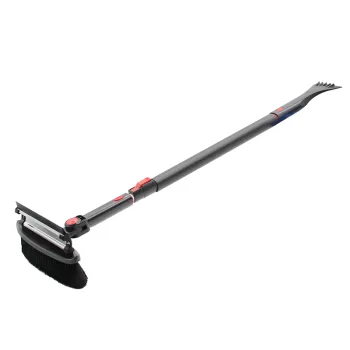 Extendable Snow Brush with Silicone Squeegee and Car Ice Scraper: Detachable Solution for Winter Car Cleaning