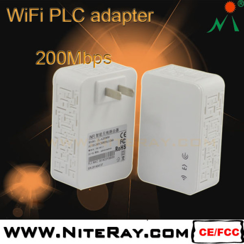 200Mbps Transfer Speed WiFi Homeplug Powerline Adapter Ethernet Powerline Communication Networking