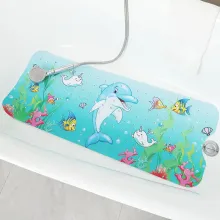 Extra Long Machine Washable PVC Bathtub Mat for Safe Kids' Showering
