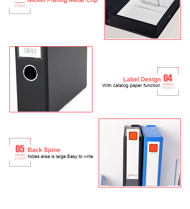 Customized printing foldable stationery A4 size hard paper box file