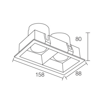 LEDER Comerical Rectangular 12W*2 LED Downlight