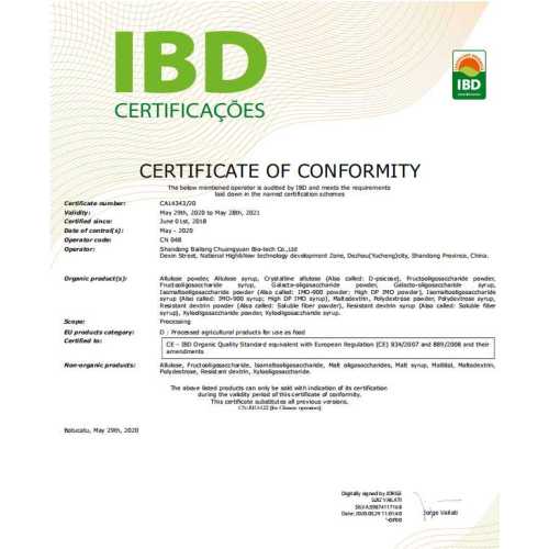 Supplément de fructooligosaccharides Fos CAS308066-66-2