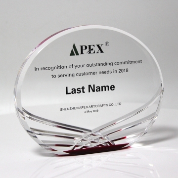 Clear Acrylic Awards with Wave pattern