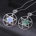 Natural Crystal Hexagonal Star Energy Stone Pendant for women Men