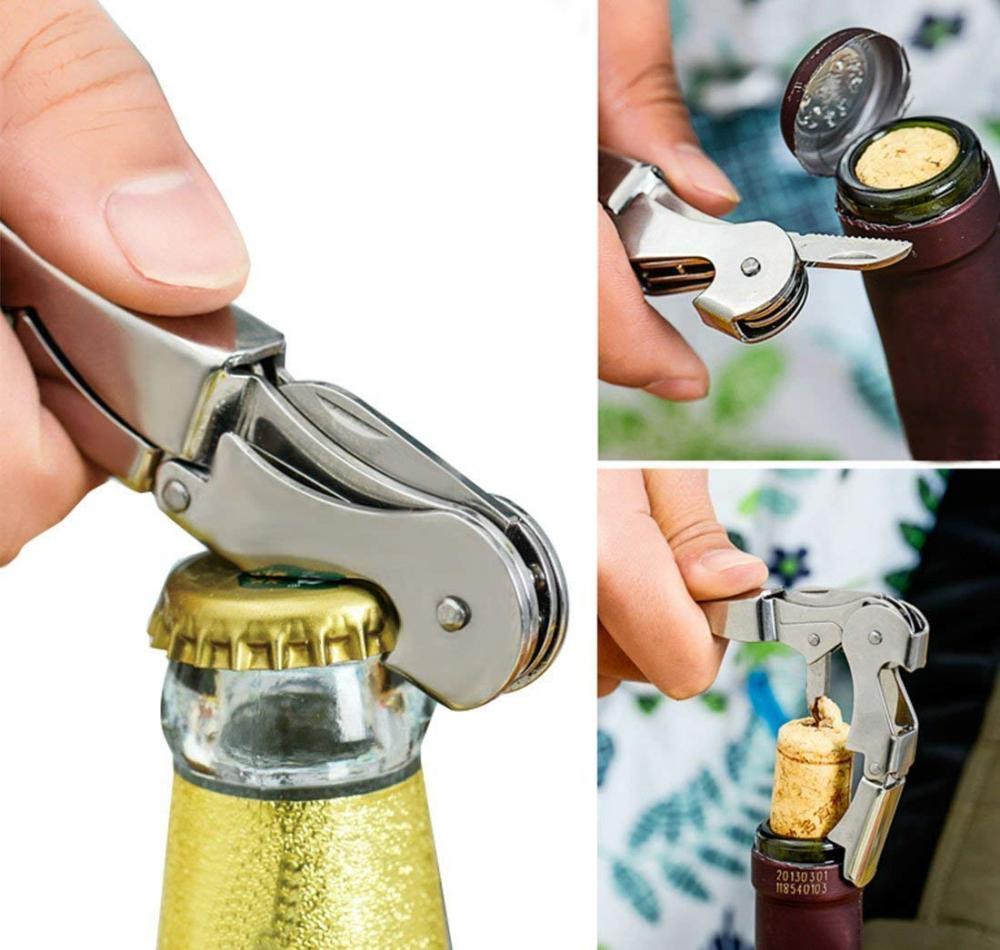 Premium All-In-One Waiters Corkscrew Bottle Opener For Beer