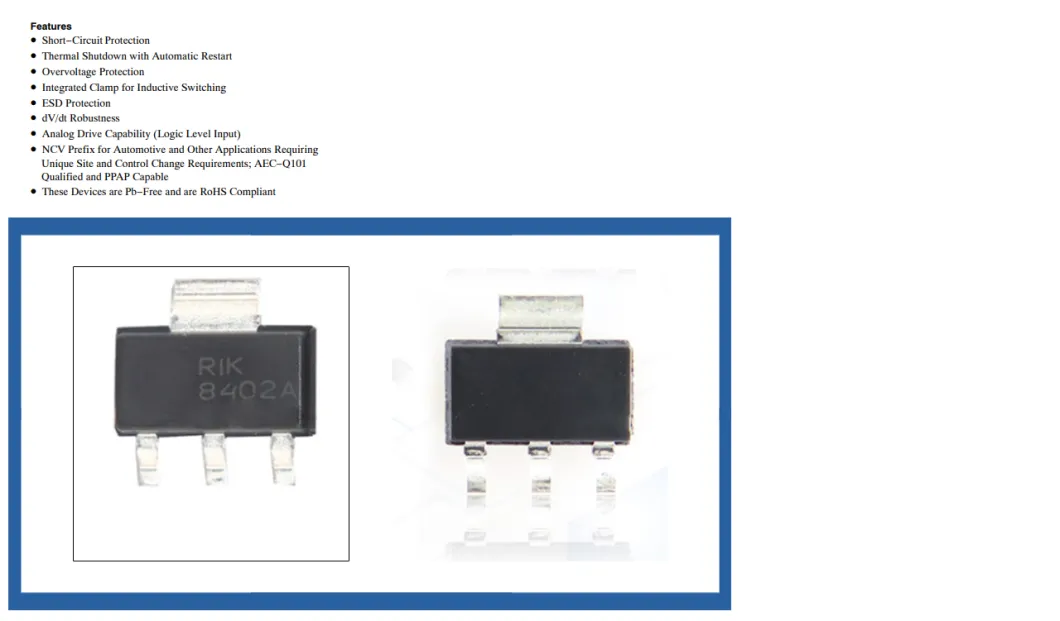 Ncv8402astt1g Silk Screen: 8402A 2A/40V Load Driver IC Patch Sot-223