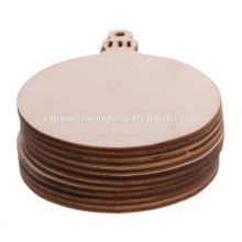 Unfinished Round Wood Christmas Ornaments Hanging Kid DIY Crafts