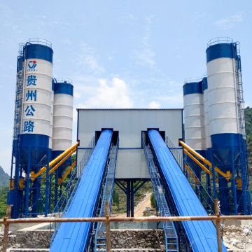 HZS120 electrical belt type concrete batching plant