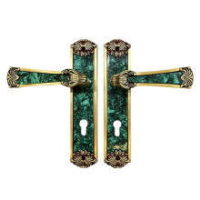 European Retro Gold Copper Malachite Door Locks
