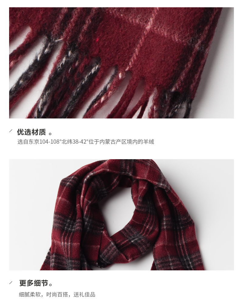 Plaids Cashmere Scarf details-2