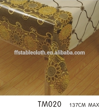 TM020 Transparent tablecloth sunflower PVC clear table cloth