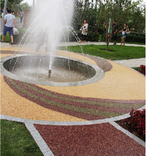 حجر لاصق نافذ المياة Water permeable adhesive stone