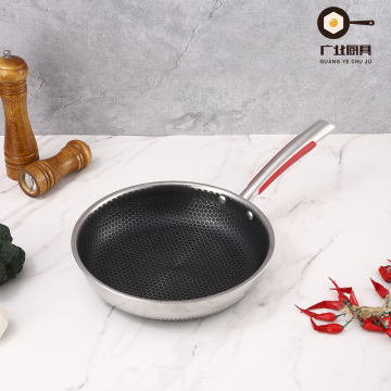 Three-layer steel frying pan