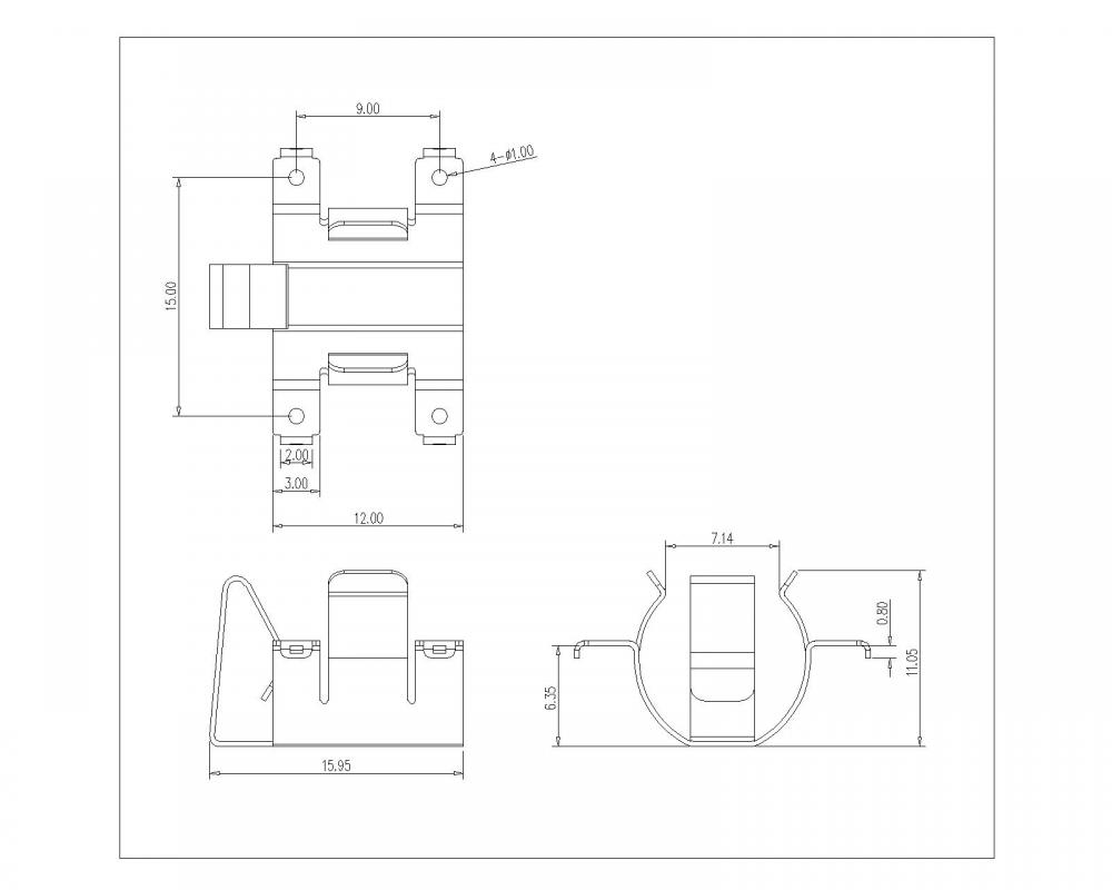 Compet de contact de la batterie 6,35 mm SMT BS-M-SN-R-FTM880