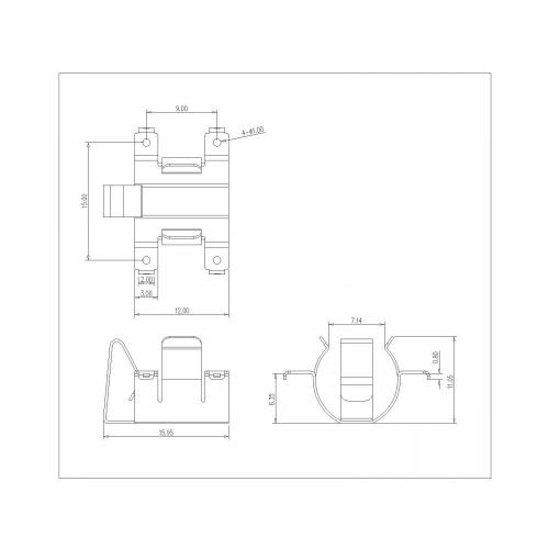 Hubungi bateri Offset 6.35mm SMT BS-M-R-FTM880