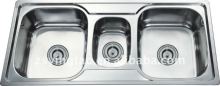 kitchen three bowl sink