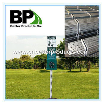 square traffic sign posts directly into the ground