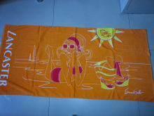 100% cotton reactive printed button velour beach towel