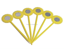 6 Pack Sunflower Reflector Bird Deterrent Stakes - Garden Laser Bird Repellent