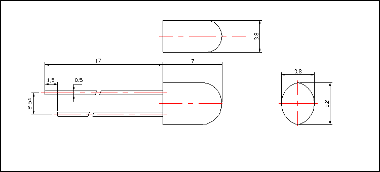 Oval 5mm LED lamp